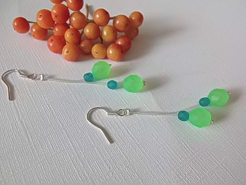 Naušnice " neonky zelené" — foto 2