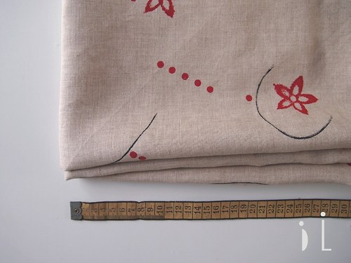 Lněný panel / red flowers — foto 2