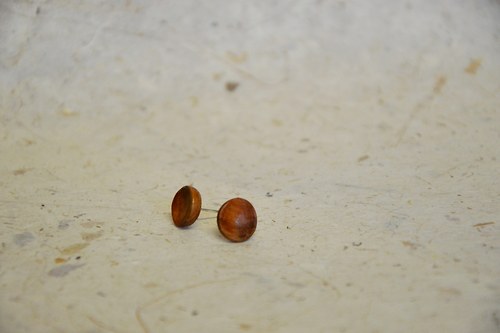 Dřevěné náušnice - trnkové — foto 2