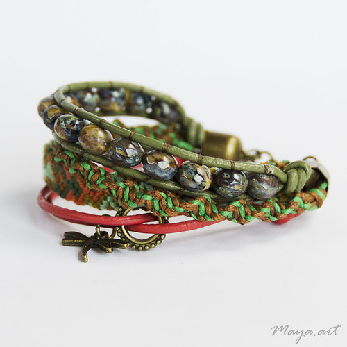 Červenozelený náramek "EMBRACING BRACELET" — foto 2