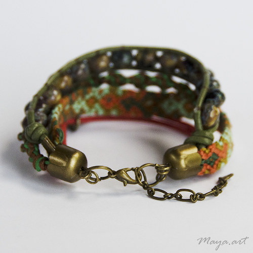 Červenozelený náramek "EMBRACING BRACELET" — foto 4