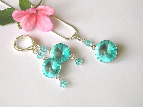 Swarovski sada Rivoli Light Turquoise..SLEVA — foto 2