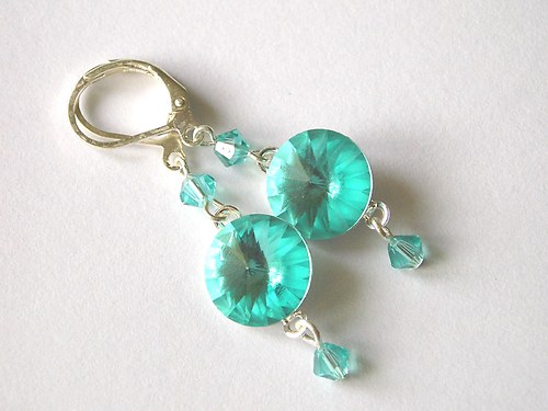 Swarovski sada Rivoli Light Turquoise..SLEVA — foto 4