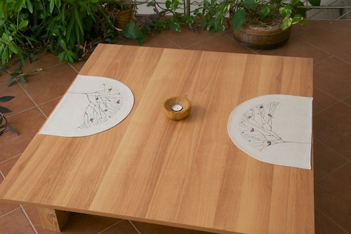 Prostírání- Ptačí stromy- půlkulaté-duo — foto 4