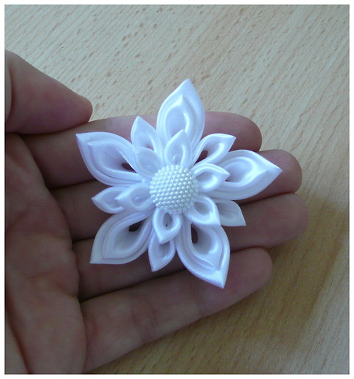 Kanzashi spona svatební — foto 2