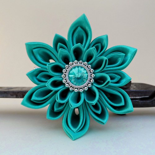 Kanzashi spona/brož Mint — foto 2