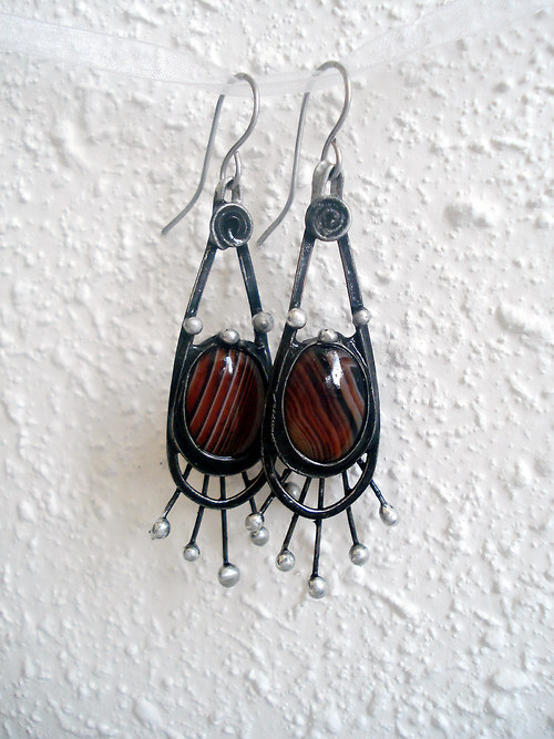 Náušnice s achátem — foto 4