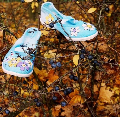 Malované cvičky tyrkysové! — foto 6