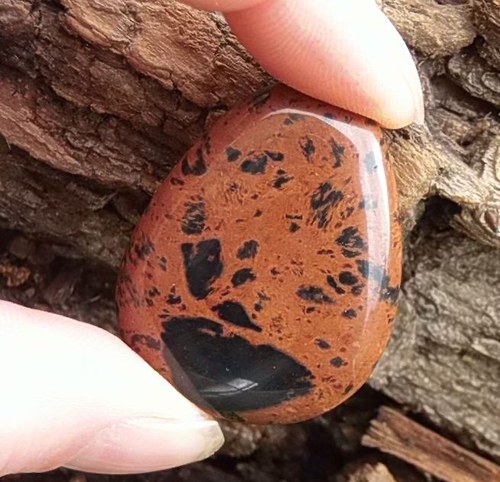 Obsidián mahagonovývý - placka 20 — foto 2
