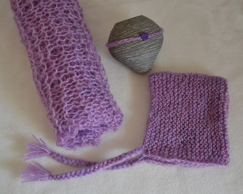 Souprava - wrap, čepička, čelenka "Vřesová" — foto 3