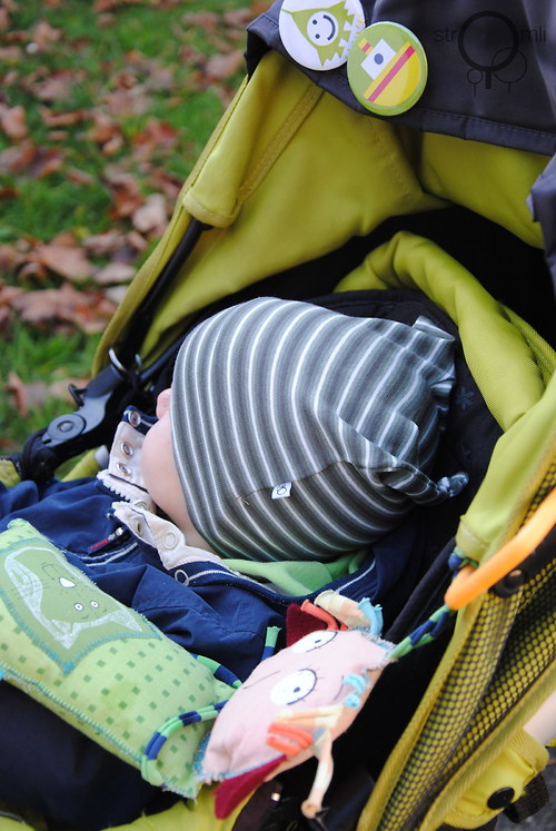 Dětská čepice khaki s pruhem 3-9 M — foto 5