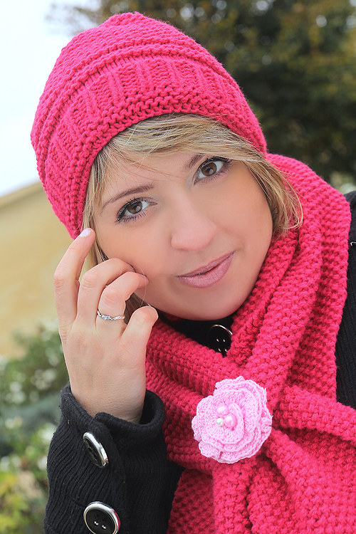 Pink - souprava čepice a šály — foto 2