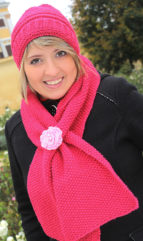 Pink - souprava čepice a šály — foto 3