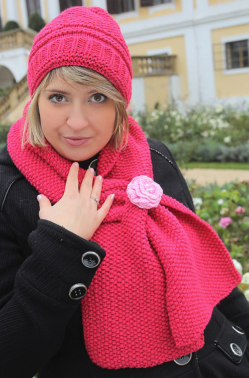 Pink - souprava čepice a šály — foto 4