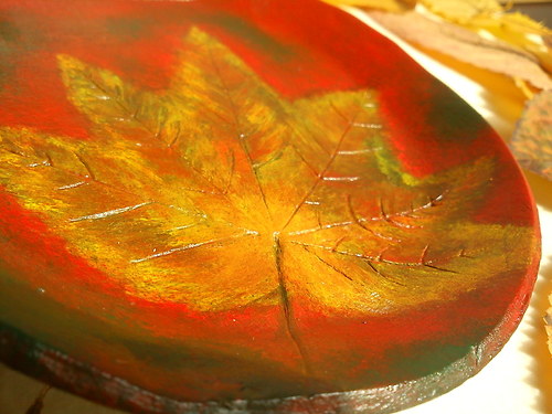 Dekorační talířek - REDDISH MAPLE TEAF... — foto 2