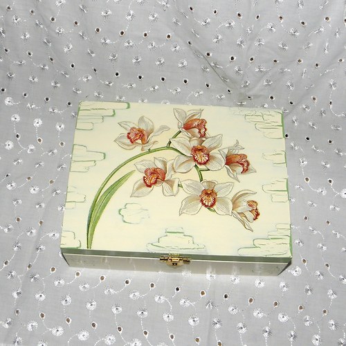 Krabička na čaj - s orchidejí — foto 4