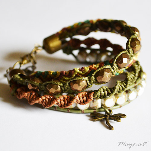 Hnědozelený náramek "EMBRACING BRACELET" — foto 3