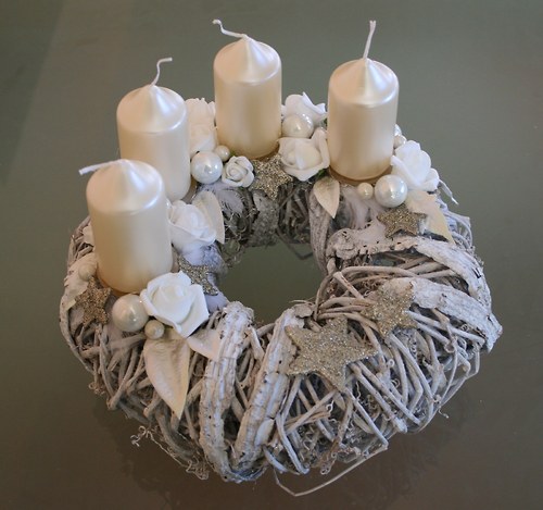 Adventní věneček krémovobílý — foto 3