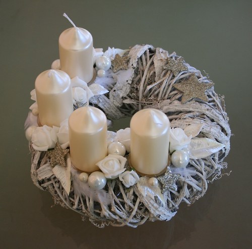 Adventní věneček krémovobílý — foto 6