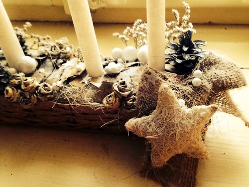 !!VÝPRODEJ!! Adventní košíček smetanový — foto 2