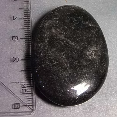 Obsidián stříbrný - placička 428 — foto 2