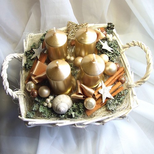 Adventní svícen krémový — foto 3