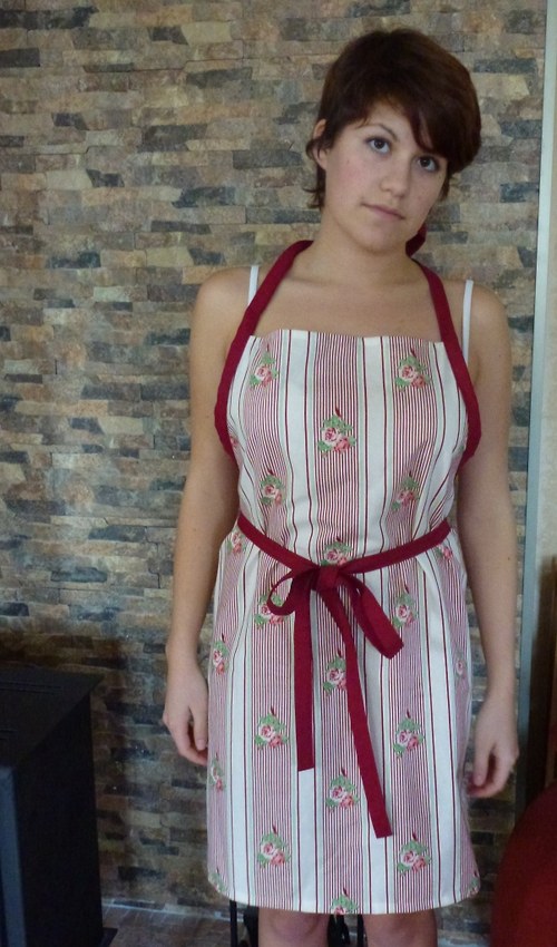 Zástěra růžičková v pruzích — foto 4