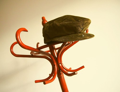 Menžestrový retro baret - zelenkavý — foto 2