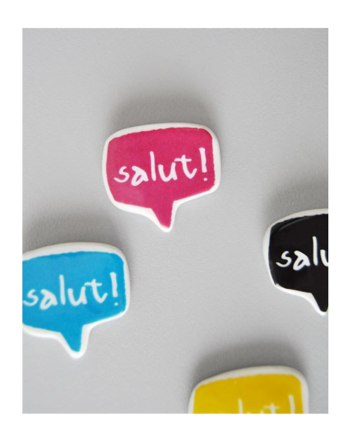 Porcelánová brož "ça va?".) CMYK — foto 3