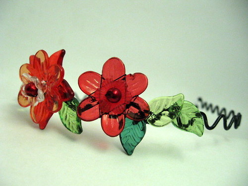 Čelenka Flowers - černo-červená — foto 2