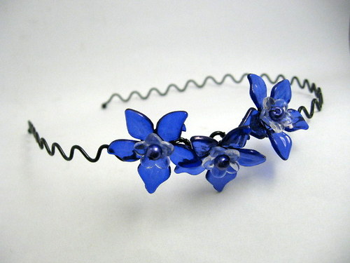 Čelenka Flowers - tmavě modrá — foto 2