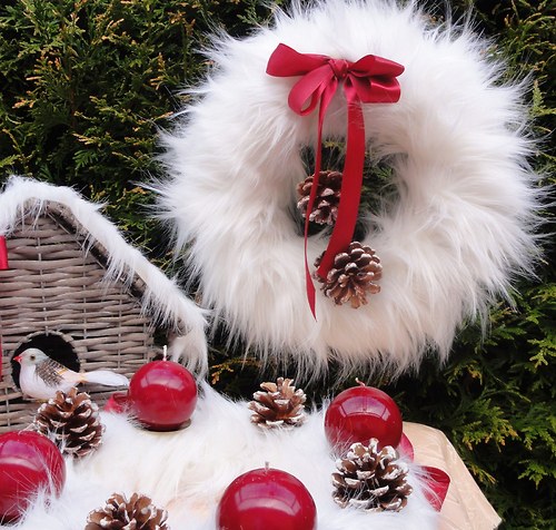 Luxusní adventní kožešinový věnec — foto 5