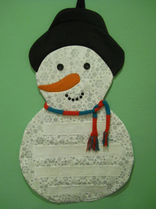 Adventní sněhulák-kapsář/kalendář — foto 3