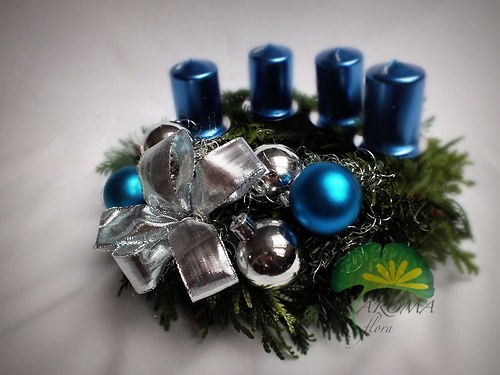 Adventní věnec - "Metalická modrá" — foto 2