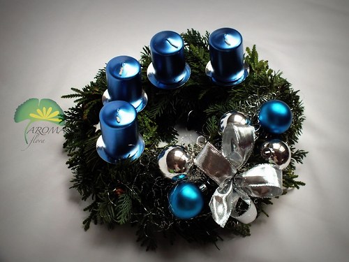 Adventní věnec - "Metalická modrá" — foto 3