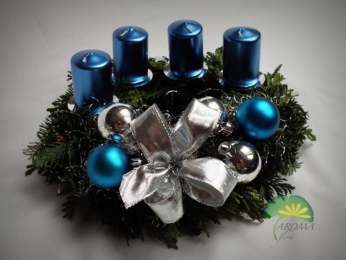 Adventní věnec - "Metalická modrá" — foto 4