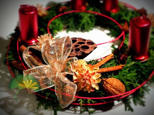 Adventní věnec - "Cihlová červená" — foto 2