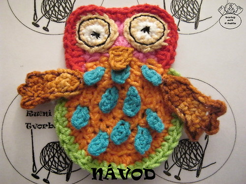 Háčkovaná brož_sova_návod — foto 3