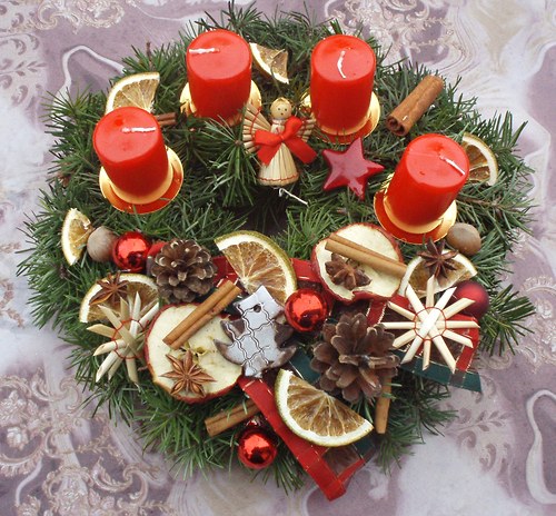 Adventní věnec - červený — foto 2