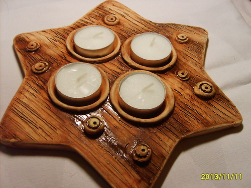 *Keramický adventní svícen hvězda* — foto 2