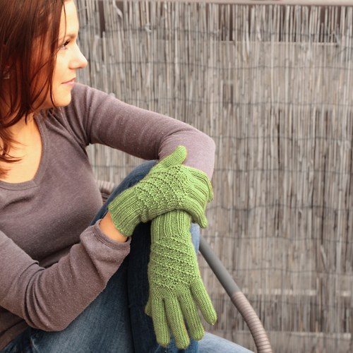 Rukavice Merino olivové — foto 2