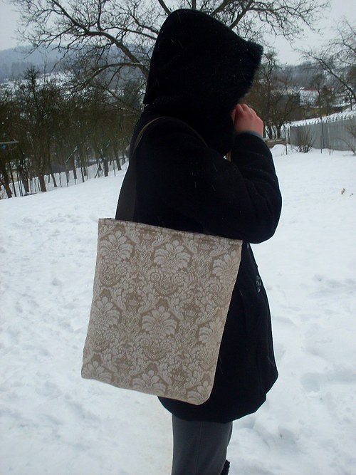 Taška béžová s ornamenty — foto 2