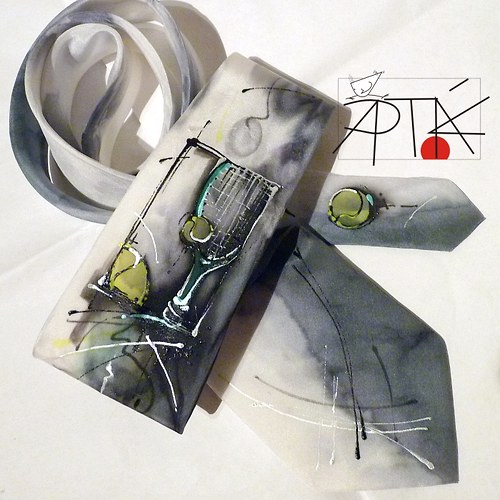 Hedv. KRAVATA, "Tenisová raketa" — foto 2