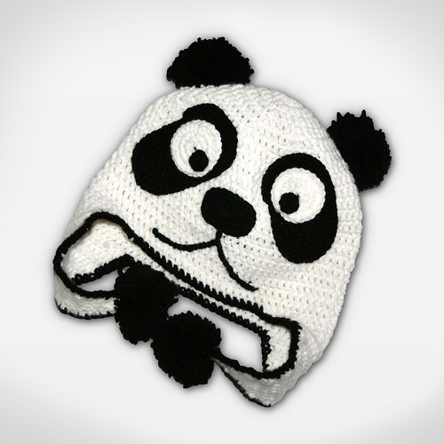 Háčkovaná ušanka Panda — foto 3