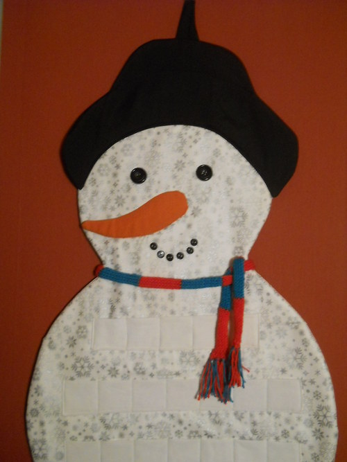 Adventní sněhulák-kapsář/kalendář — foto 4
