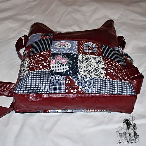 "Cross Body" Kabelka Kombinace Patchwork & Bordó — foto 3