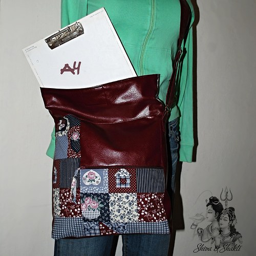 "Cross Body" Kabelka Kombinace Patchwork & Bordó — foto 5