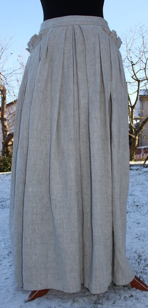 Lněná sukně - přírodní — foto 3