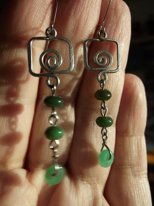 Náušnice z chrysoprasu — foto 4