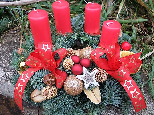 Adventní věnec - červený — foto 3